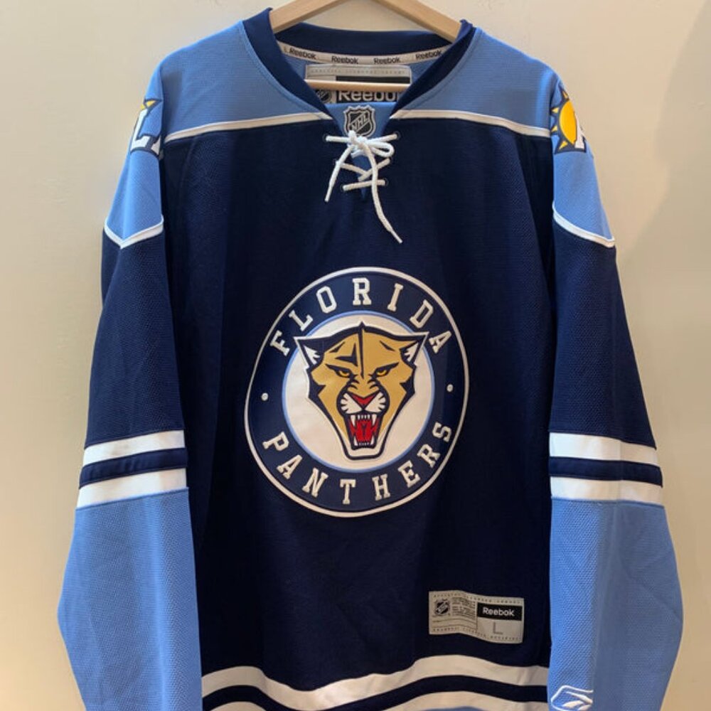 Reebok Florida Panther Alternate Jersey Jet Blue - Size Large